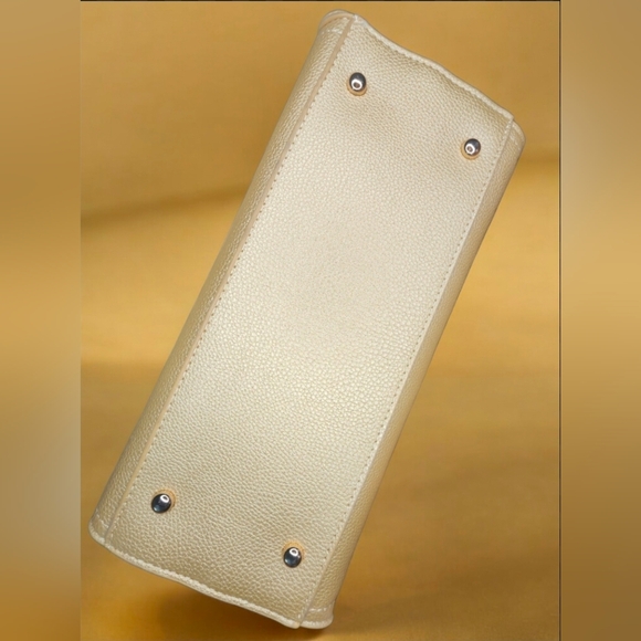 Bebe Gold Natalie Shopper Tote Satchel With Braided Handle NWOT - Picture 3 of 14